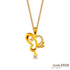 J'code真愛密碼金飾 美好時光黃金/水晶墜子 送項鍊