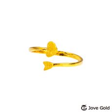 Jove Gold 漾金飾 雙心情緣黃金戒指