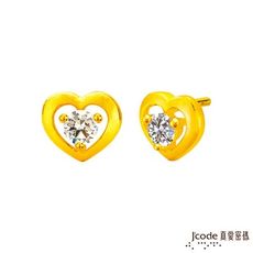 j'code真愛密碼 小愛心黃金耳環 (現貨+預購)