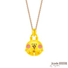 J'code真愛密碼金飾 卡娜赫拉的小動物-鈴鐺粉紅兔兔硬金墜子 送項鍊