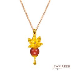 J'code真愛密碼金飾 柳暗花明黃金/紅瑪瑙墜子 送項鍊