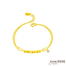 J'code真愛密碼金飾 簡約動人黃金手鍊