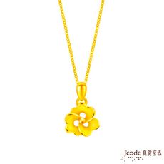 J'code真愛密碼金飾 小花朵硬金項鍊