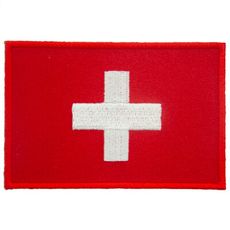 瑞士 Switzerland 熨燙貼布 布藝補丁貼 熨燙立體繡貼 背膠裝飾貼 刺繡袖標 Flag P