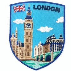 英國倫敦 大笨鐘 LONDON地標刺繡徽章 胸章 立體繡貼 裝飾貼 繡片貼 燙布貼紙
