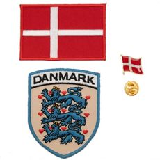 補丁徽章地標背膠刺繡貼 三件組Danmark獅子地標+ 丹麥國旗刺繡 ＋丹麥別針 DIY補丁