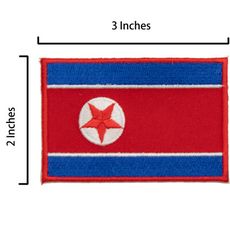 北韓 North Korea 電繡布標 Flag Patch士氣章 電繡裝飾貼 刺繡布貼 電繡貼紙