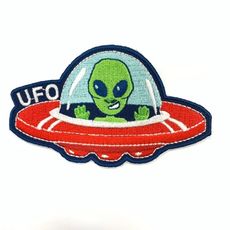 外星人UFO 外套皮夾 皮包 手機 刺繡貼布 電繡貼 背膠補丁 電繡刺繡布章 貼布 布標 燙貼 徽章