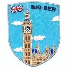 英國倫敦 大笨鐘 Big Ben 地標刺繡布章 貼布 布標 燙貼 徽章 肩章 識別章 背包貼