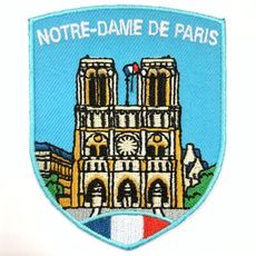法國 巴黎聖母院 正面 地標熱燙刺繡士氣章 貼章 補丁貼 燙布貼 徽章