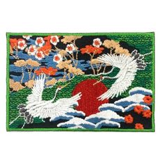 日本鶴 日式風格 浮世繪 刺繡貼布 電繡貼 背膠補丁 PATCH 刺繡貼章 補丁貼 燙布貼 徽章