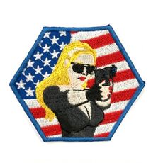 USA 美國女特務 愛國 電繡刺繡徽章 胸章 立體繡貼 裝飾貼 繡片貼 燙布貼紙