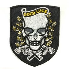 骷髏 Good Luck GANG 刺繡徽章 PATCH 胸章 美式 幫派嘻哈饒舌  立體繡貼 裝飾