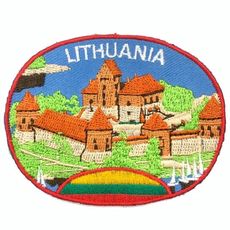 立陶宛 特拉凱城堡外套熨斗刺繡 背膠補丁 袖標 布標 布貼 補丁 貼布繡 臂章
