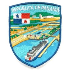 巴拿馬運河 地標刺繡 電繡徽章 胸章 立體繡貼 裝飾貼 燙布貼紙 繡片貼