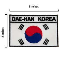 南韓 South Korea Flag Patch燙布貼紙 布藝繡片貼 布藝布章 刺繡布貼 補丁貼