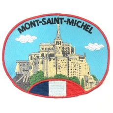 法國  聖米歇爾山大教堂刺繡貼布 電繡貼 背膠補丁 外套電繡布章 貼布 布標 燙貼 徽章 肩章 識