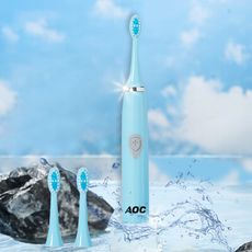 【AOC 愛德華】電池式超聲波智能電動牙刷/共附三個刷頭(成人/兒童/震動/牙齒)(S0116-N)