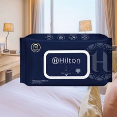 【Hilton 希爾頓】純水濕紙巾(1包/80抽)(濕巾/厚濕紙巾)(H0008)