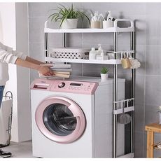 【fioJa 費歐家】新款雙層 不銹鋼洗衣機架 落地式置物架 質感好 更穩固、承重更強