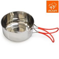【步林BULIN】環保餐具 折疊把手不銹鋼隨身碗鋼碗 導熱快 (D-12)