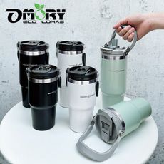 【OMORY】304不鏽鋼探索吸管杯/冰壩杯/保冰保溫杯/汽車杯600ML(附吸管)-多色任選