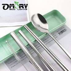 【OMORY】環保六合一餐具吸管組-2色任選