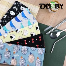 【OMORY】日式麻布手作環保餐具袋(附餐具)/減塑環保餐具組-任選