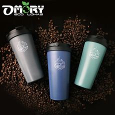 【OMORY】 #304不鏽鋼可提雙層保冷/保溫咖啡隨行杯/保溫杯500ml