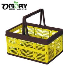 【OMORY】小型隨手摺疊購物/收納籃-2色任選