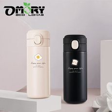 【OMORY】好時光彈跳保溫瓶 文青設計荷包蛋 吐司 保溫瓶 320ML