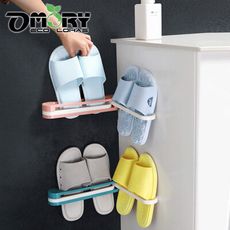 【OMORY】三合一多功能免釘無痕鞋架/摺疊架/毛巾架-隨機出貨
