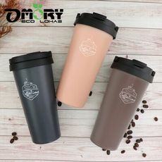【OMORY】304可提陶瓷塗層隨行杯/保溫杯500ML-3色任選