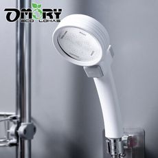 【OMORY】日式一鍵止水強力增壓蓮蓬頭-白色