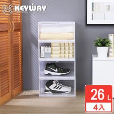 【KEYWAY聯府】托特前拉式整理箱26L 4入 收納好幫手/聯府原廠 MIT