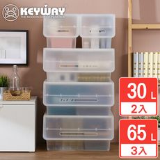 【KEYWAY聯府】吉岡直取式整理箱組合3大2小  收納好幫手/聯府原廠 MIT