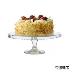【Pasabahce】花邊高腳蛋糕盤 (無蓋款) 點心盤 水果盤 蛋糕展示盤 花邊蛋糕盤 玻璃蛋糕盤