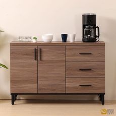 WAKUHOME 瓦酷家具 BROOK淺胡桃木4尺餐櫃-B001-430