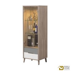 WAKUHOME 瓦酷家具Kenster淺灰雙色2.1尺展示櫃A010-761