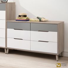 WAKUHOME 瓦酷家具Kenster淺灰雙色4尺六斗櫃A010-756