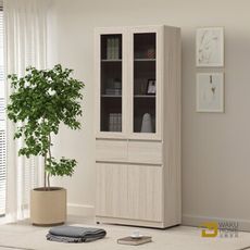 WAKUHOME 瓦酷家具Sunrice自然日系淺灰橡2.6尺中抽收納櫃A014-K988