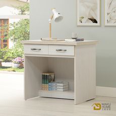WAKUHOME 瓦酷家具Lotso自然日系白榆木81CM書桌A014-N118