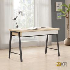 WAKUHOME 瓦酷家具Antony極簡北歐風白楓木112CM書桌(附USB插座)