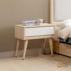 WAKUHOME 瓦酷家具Antony極簡北歐風白楓木52CM床頭櫃A024-S682