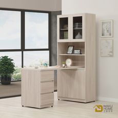 WAKUHOME 瓦酷家具Sunrice自然日系淺灰橡5尺四門書桌櫃A014-K991