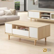 WAKUHOME 瓦酷家具Antony極簡北歐風白楓木4尺大茶几A024-S660