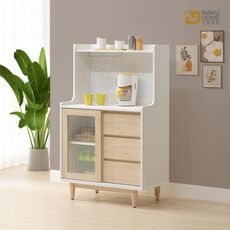 WAKUHOME 瓦酷家具Antony極簡北歐風白楓木2.7尺餐櫃A024-S670