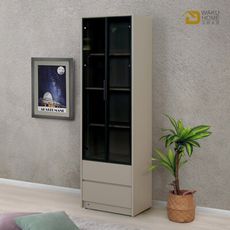 WAKUHOME 瓦酷家具Lux奢雅現代風2尺雙門二抽展示櫃B001-E512