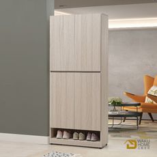 WAKUHOME 瓦酷家具Sunrice自然日系淺灰橡2.6尺四門鞋櫃A014-K992