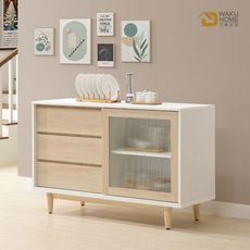 WAKUHOME 瓦酷家具Antony極簡北歐風白楓木4尺餐櫃A024-S672